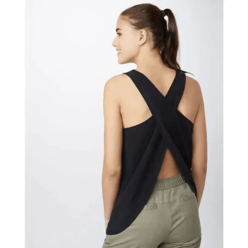 Tentree Black Cross Back Harbour Tank Top - NWT - Size XL
